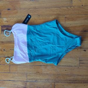 Tavik pink and green one piece swimsuit